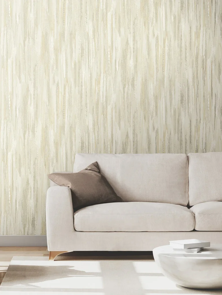 Ronald Redding Tribeca Texture Stripe Wallpaper - Gold — Ảnh 6