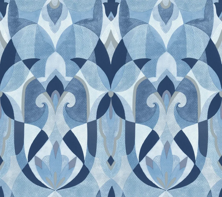 Malta Wallpaper - Blue/Silver — Image 4