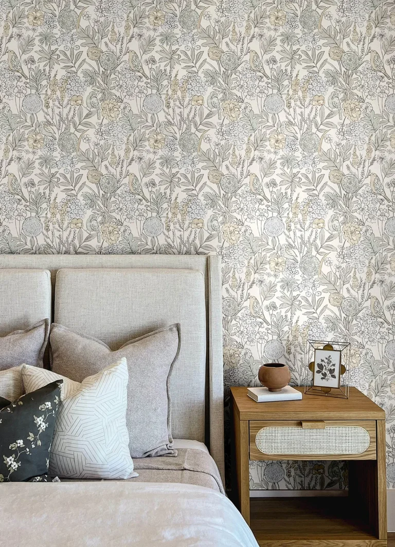 Chesapeake Goldfinch Birds and Blooms Wallpaper - Neutral — Ảnh 2