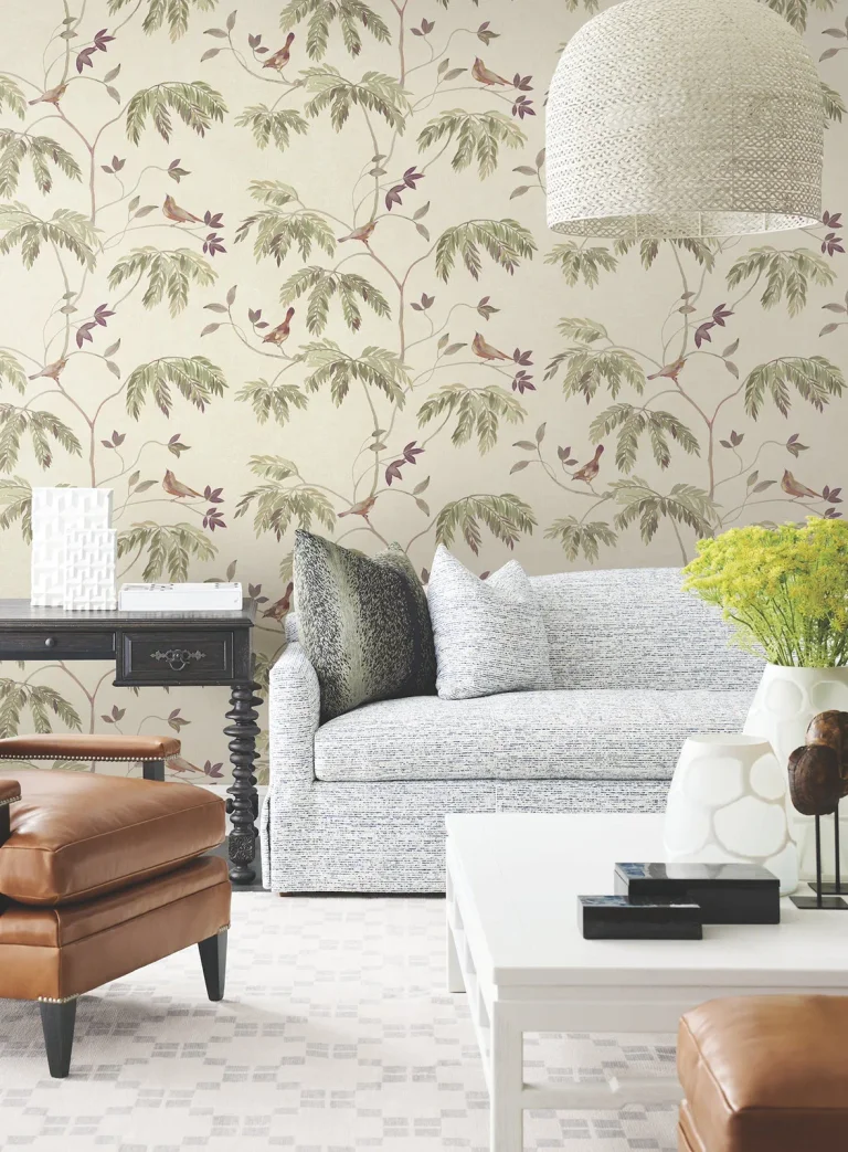 Cillian Botanical Bird Trail Wallpaper - Plum — Ảnh 4