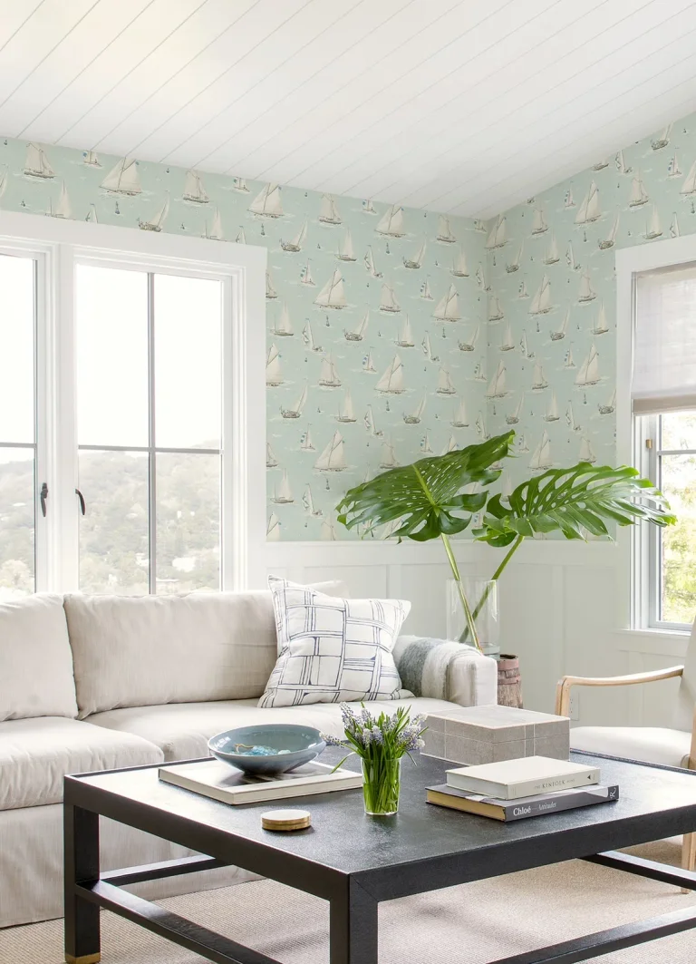 Chesapeake Leeward Sailboat Wallpaper - Aqua — Ảnh 3