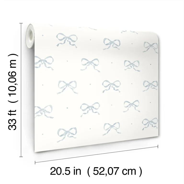 Emma Large Bow Wallpaper - Blue — Ảnh 7