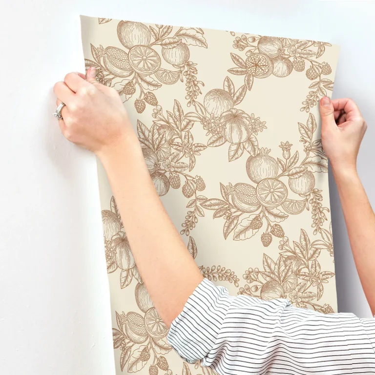 Chris Loves Julia Gerty Fruit Toile Wallpaper - Copper — Ảnh 4