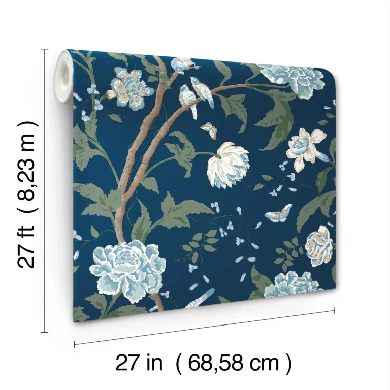 Teahouse Floral Wallpaper - Navy — Ảnh 7