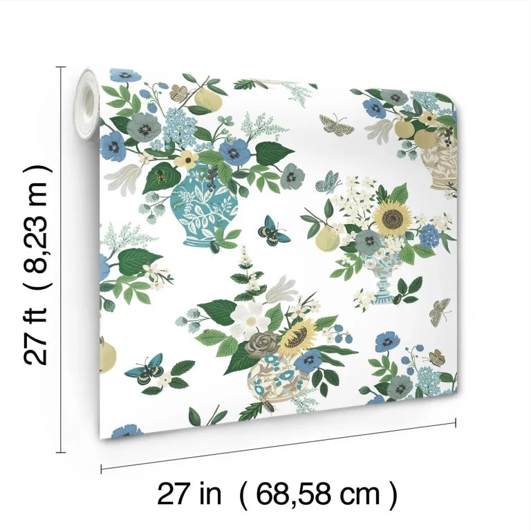 Rifle Paper Co. Flower Studies Wallpaper - Blue Multi — Ảnh 7