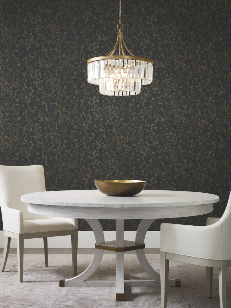 Luminous Branches Wallpaper - Black/Gold — Ảnh 4
