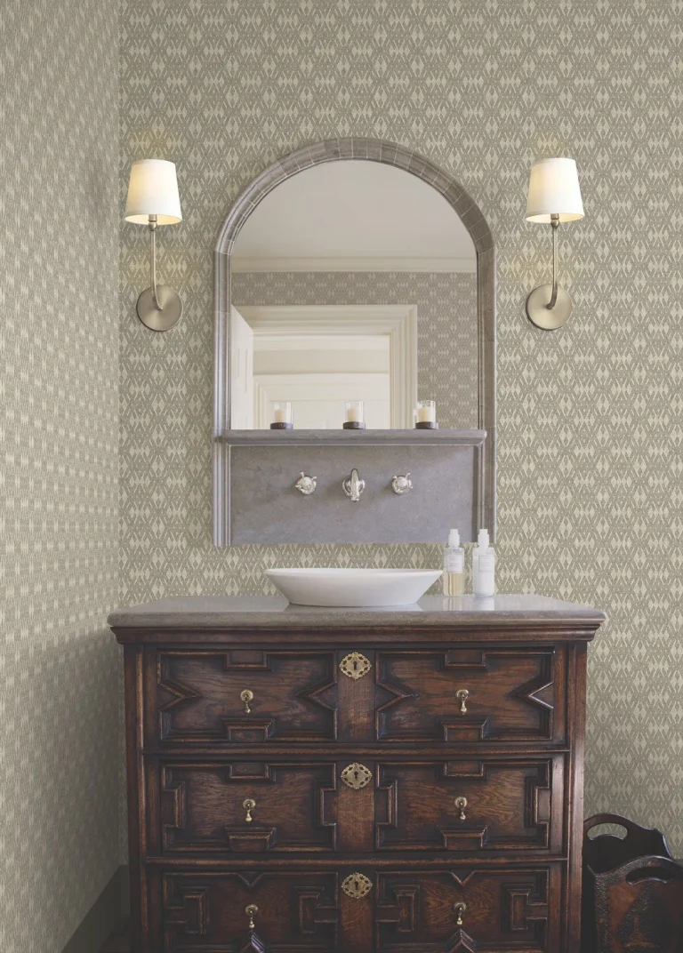 Ronald Redding Radcliffe Diamond Motif Wallpaper - Taupe — Ảnh 2