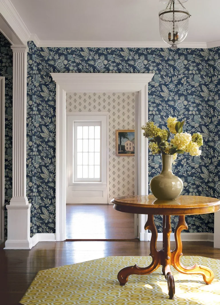 Chesapeake Begonia Floral Trail Wallpaper - Indigo — Ảnh 5