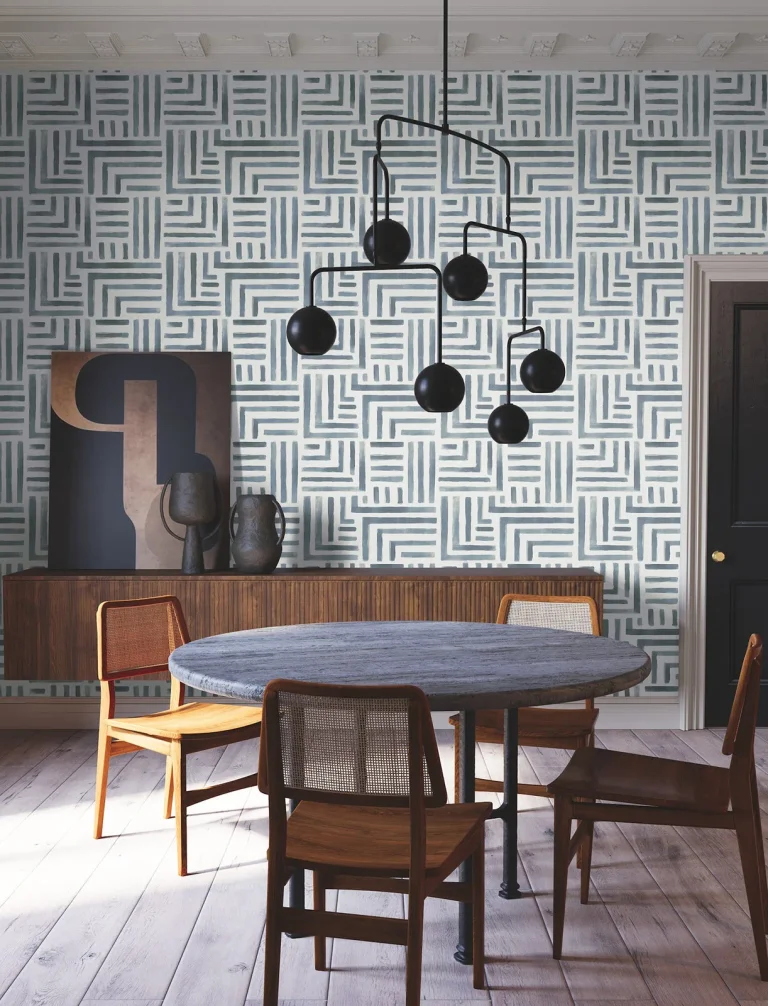 Painterly Labyrinth Wallpaper - Aqua — Ảnh 5