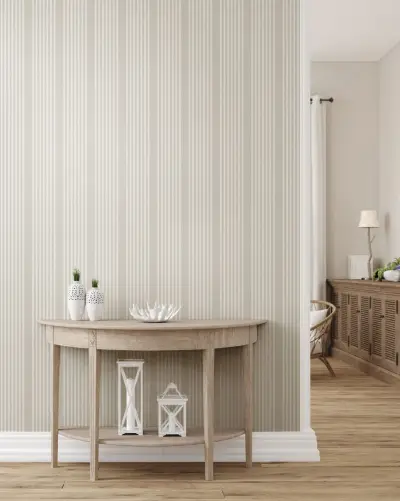 French Linen Stripe Peel and Stick Wallpaper - Linen