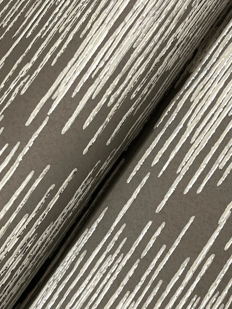 Ronald Redding Operetta Metallic Columns Wallpaper - Stone — Image 2
