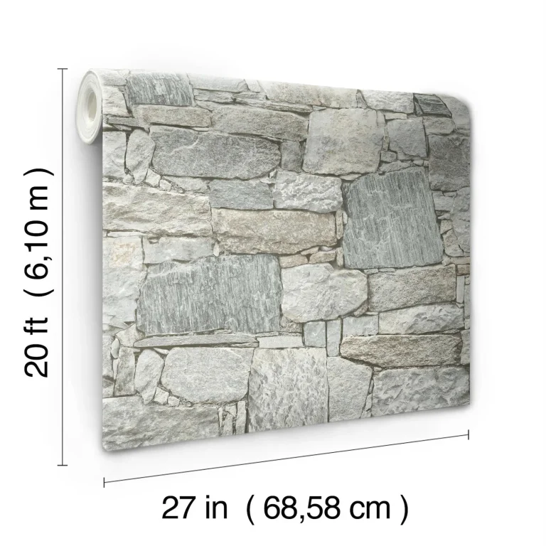 Chateau Stone Peel and Stick Wallpaper - Natural — Image 5