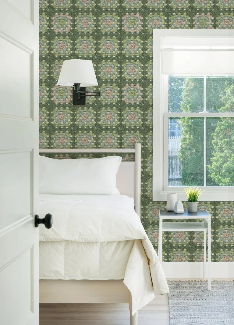 Chesapeake Maud Crochet Geometric Wallpaper - Green — Ảnh 4