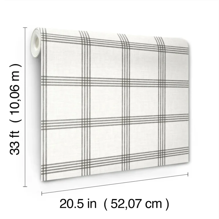 Chesapeake Twain Plaid Wallpaper - Charcoal — Image 3