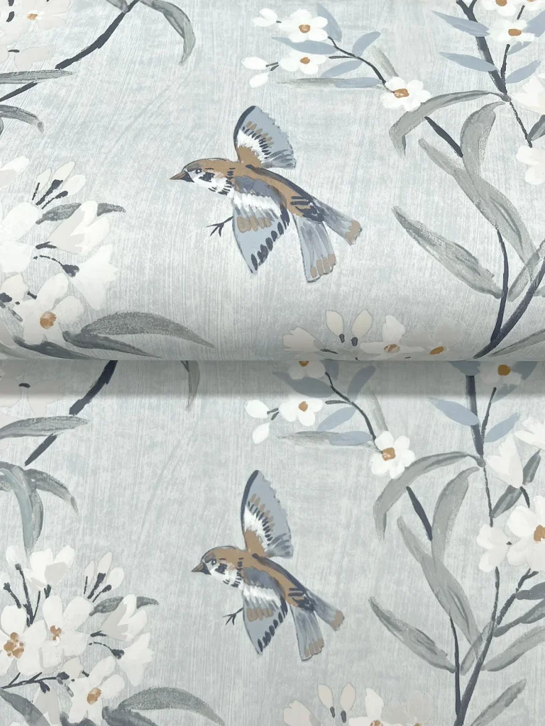Chesapeake Tea Olive Finch Frolic Wallpaper - Light Blue — Ảnh 6