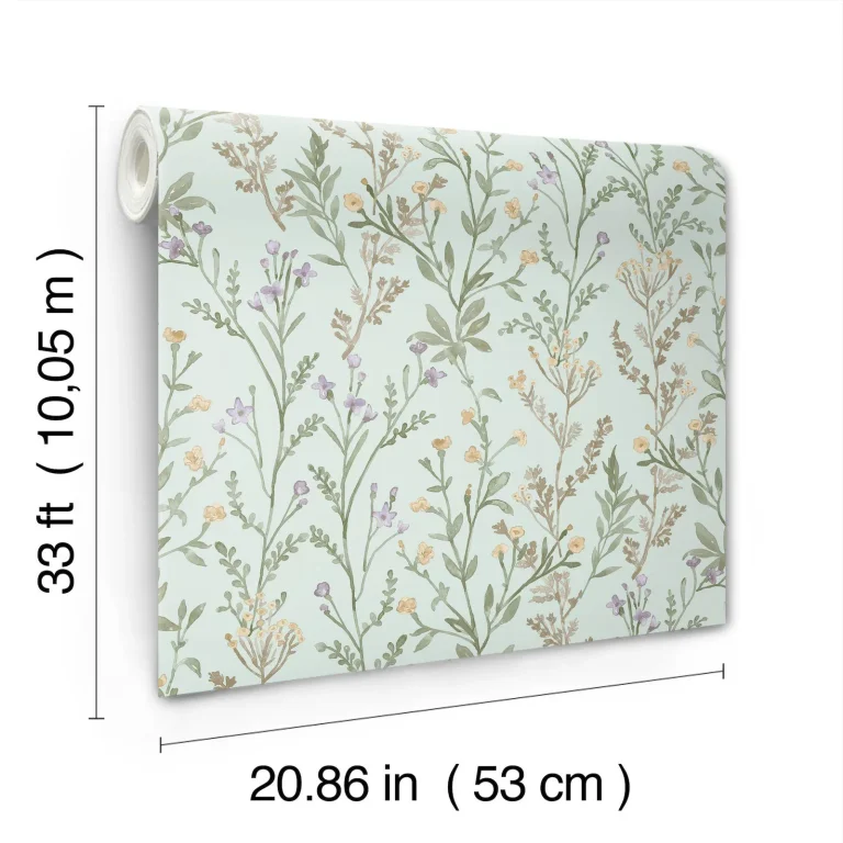 Chesapeake Laverne Wildflowers Wallpaper - Aquamarine — Ảnh 4