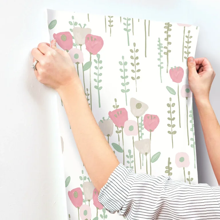 Mabel Floral Field Wallpaper - Pink — Ảnh 3