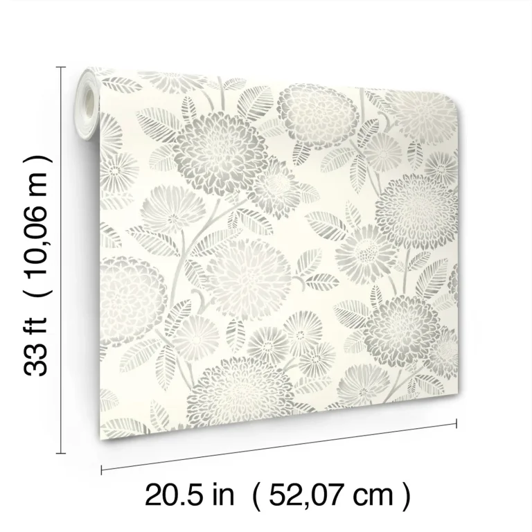 Chesapeake Zalipie Floral Trail Wallpaper - Grey — Ảnh 6