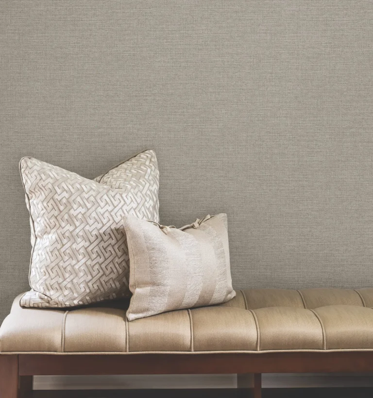 Terrene Faux Linen Wallpaper - Grey — Ảnh 5