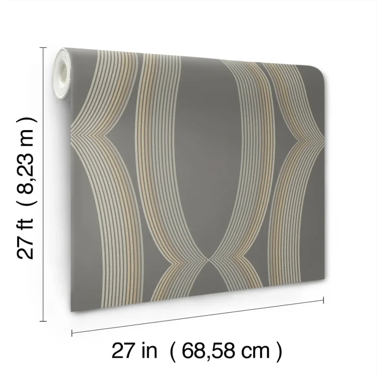 Candice Olson Progression Ogee Wallpaper - Charcoal — Ảnh 2