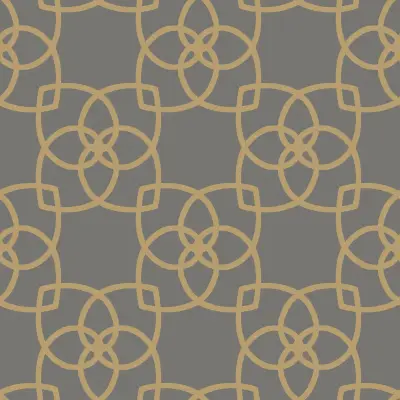Serendipity Wallpaper - Charcoal/Gold