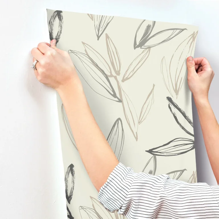 Kenia Leaf Toss Wallpaper - Natural/Black — Ảnh 3