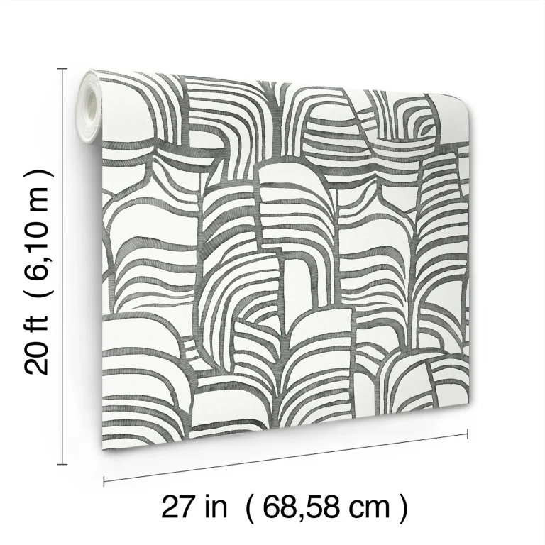 Nikki Chu Featherwork Peel and Stick Wallpaper - Black & White — Ảnh 6