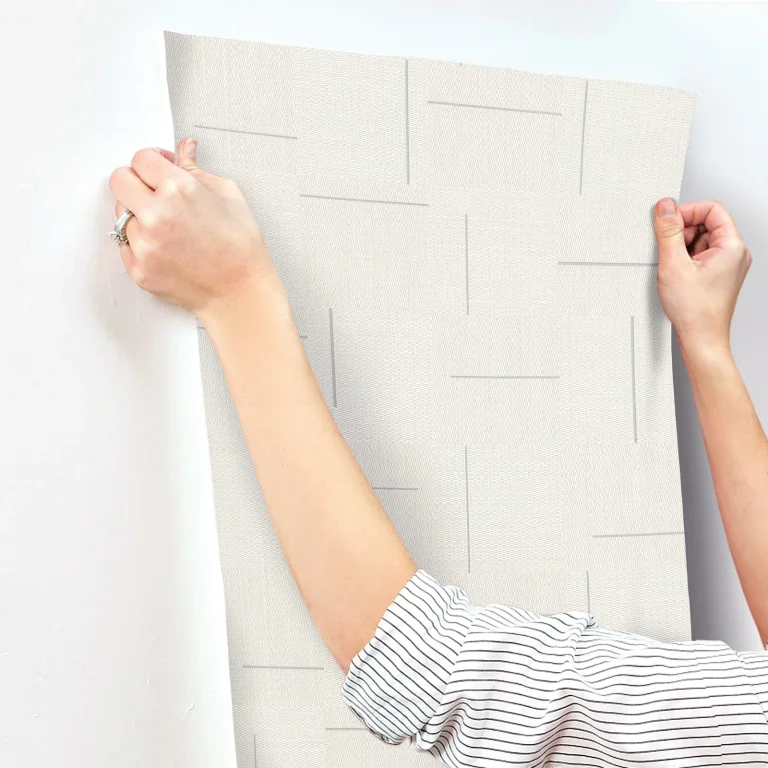 Geo Block Weave Wallpaper - Ivory — Ảnh 4