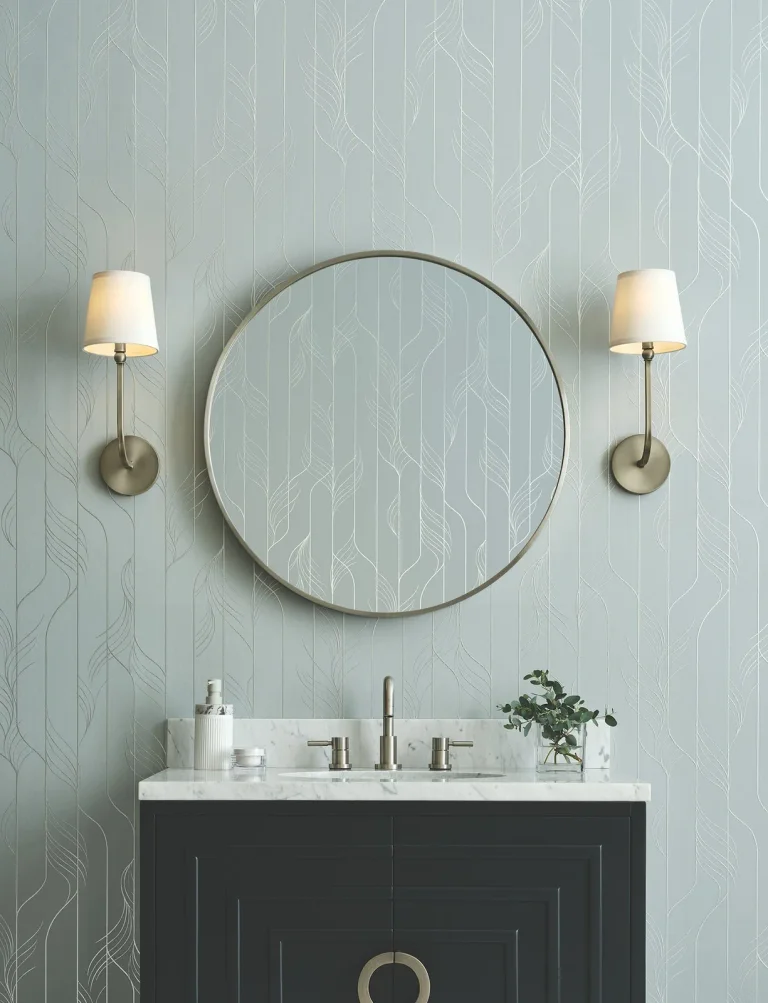 Candice Olson Elemental Thread Wallpaper - Blue & Silver — Image 4