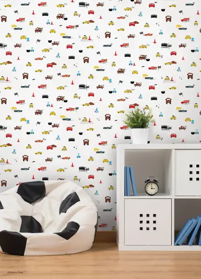 Disney & Pixar Cars Racing Peel and Stick Wallpaper - Red