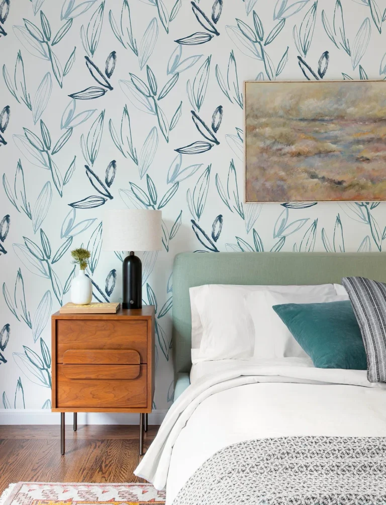 Kenia Leaf Toss Wallpaper - Blue/Green — Ảnh 4