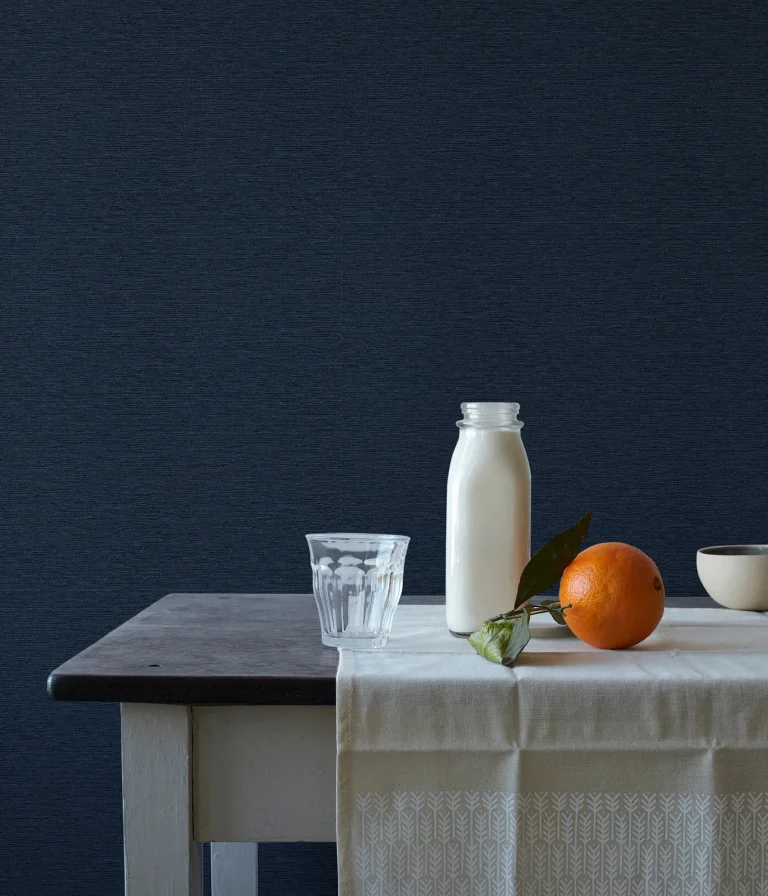 Chesapeake Gump Faux Grasscloth Wallpaper - Navy — Image 3