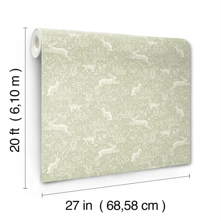 Rifle Paper Co. Fable Peel and Stick Wallpaper - Mint — Ảnh 3