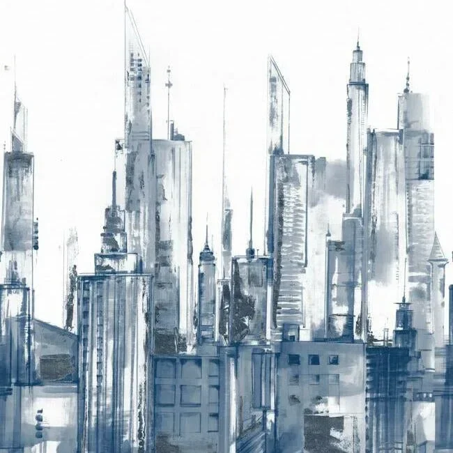 Cityscape Wall Mural - Navy — Ảnh 4