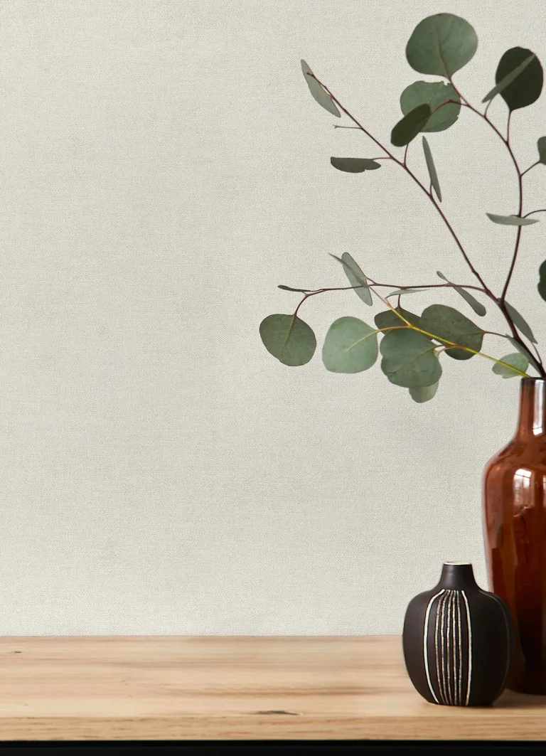 Cullen Faux Linen Wallpaper - White — Image 4