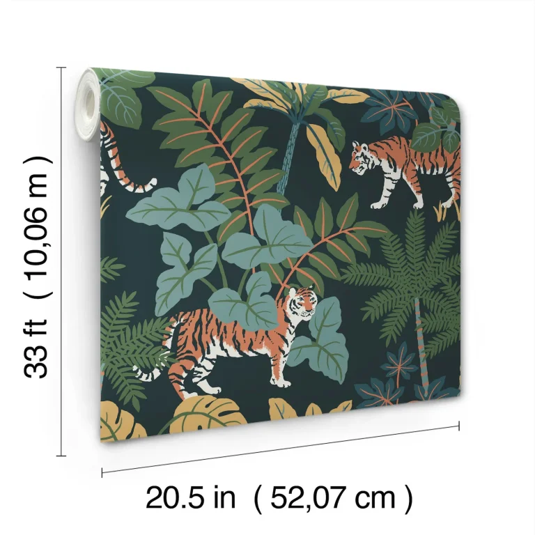Caspian Jungle Prowl Wallpaper - Navy — Ảnh 4