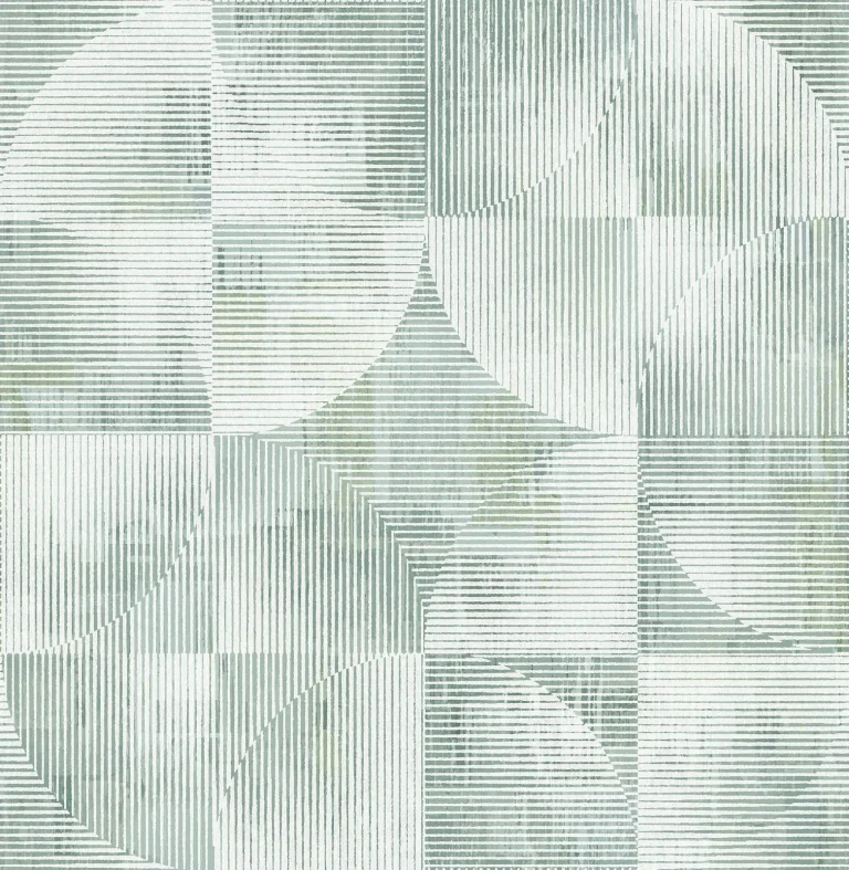 Woodbine Abstract Geometric Wallpaper - Sage — Image 4