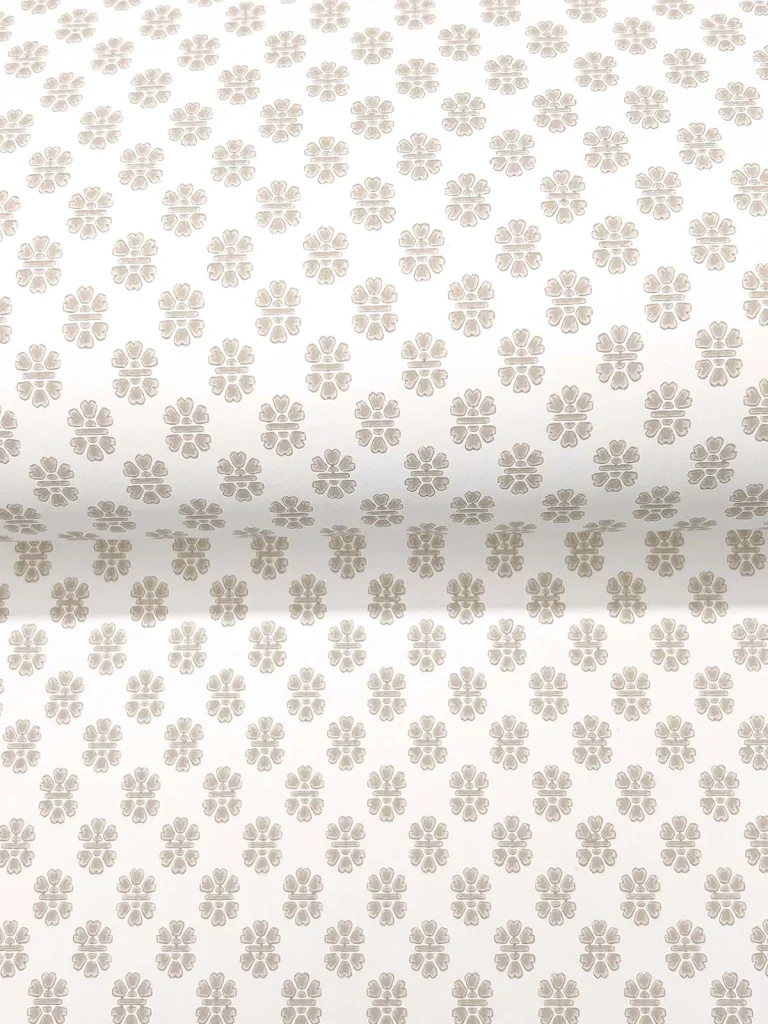 Brioni Floral Stamp Wallpaper - Beige — Ảnh 6