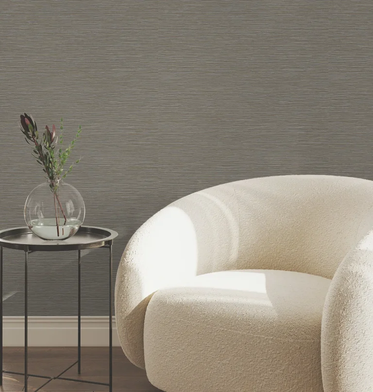 Oasis Faux Grasscloth Wallpaper - Charcoal — Ảnh 7