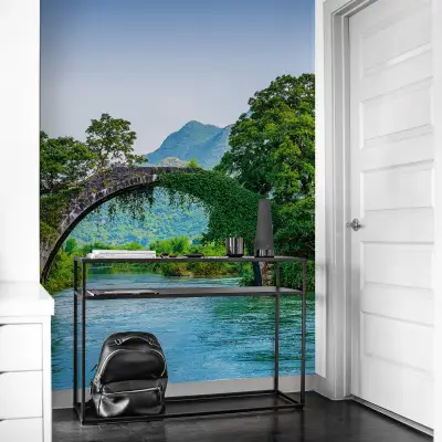 Bridge Crosses A River In China - Wall Mural 5031 - 4 Panel - 192cm x 260cm