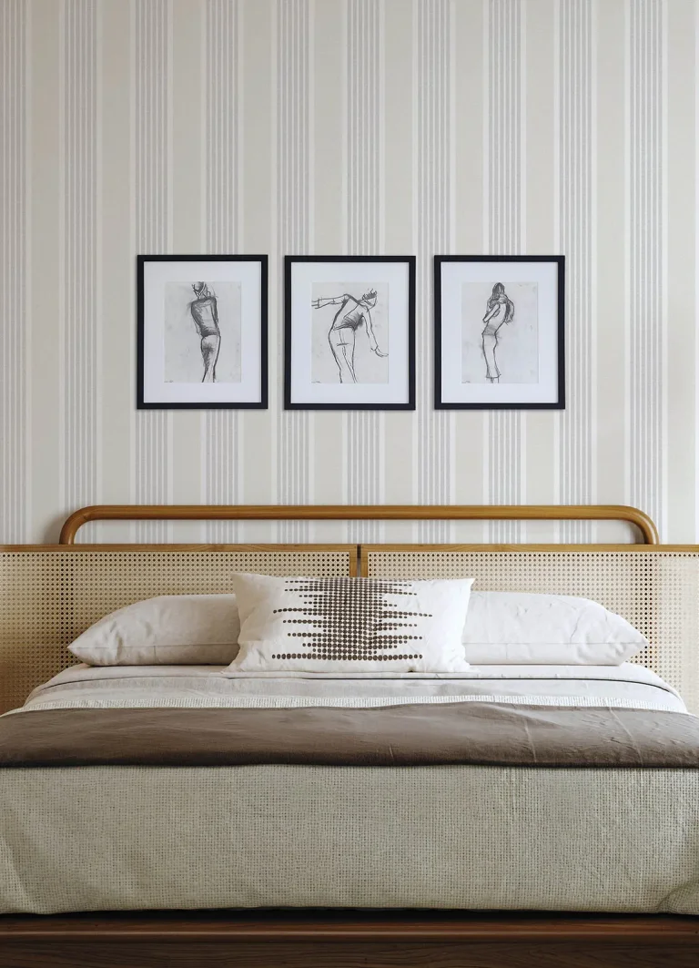Chesapeake Bingley Embellished Stripe Wallpaper - Light Grey — Ảnh 2