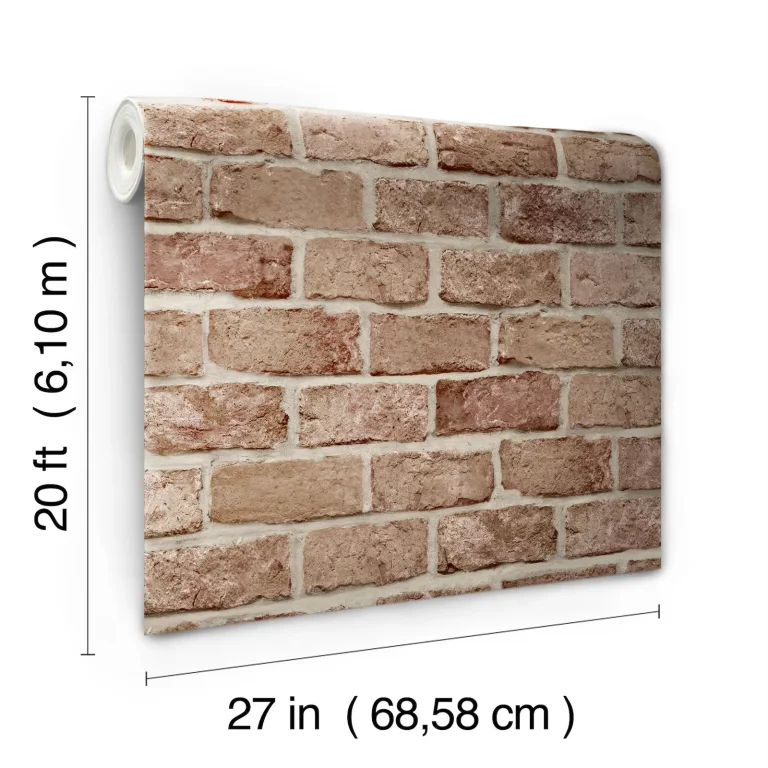 Stretcher Brick Peel and Stick Wallpaper - Red — Image 3