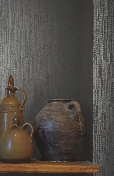Ronald Redding Weekender Weave Wallpaper - Black/Glint