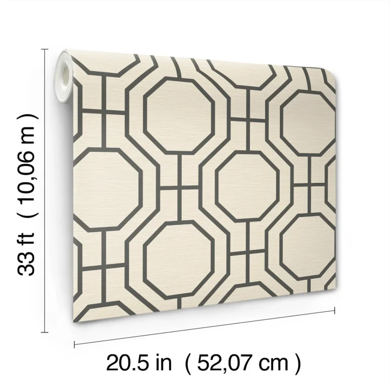 Manor Geometric Trellis Wallpaper - Black — Ảnh 4