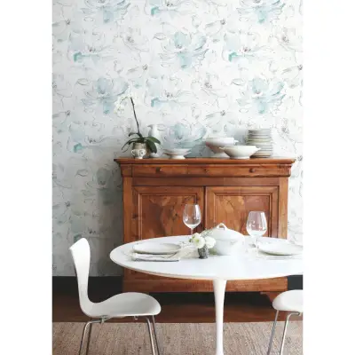 Floral Dreams Wallpaper - Teal/Mineral Green