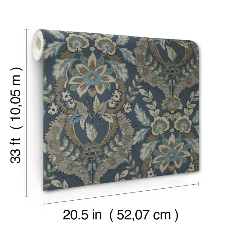 Chris Loves Julia Collins Damask Wallpaper - Teal — Ảnh 4