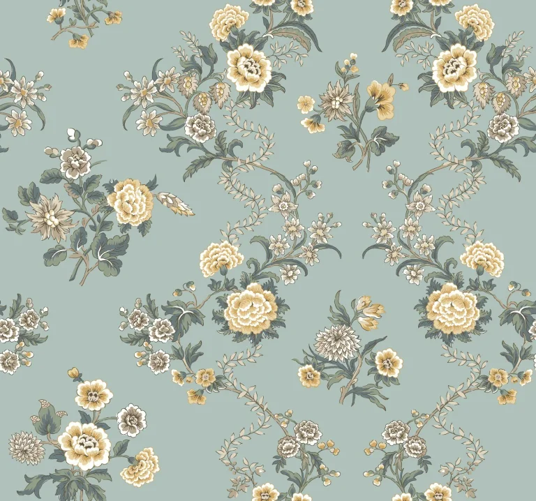 Genevieve Floral Trail Wallpaper - Blue — Ảnh 2