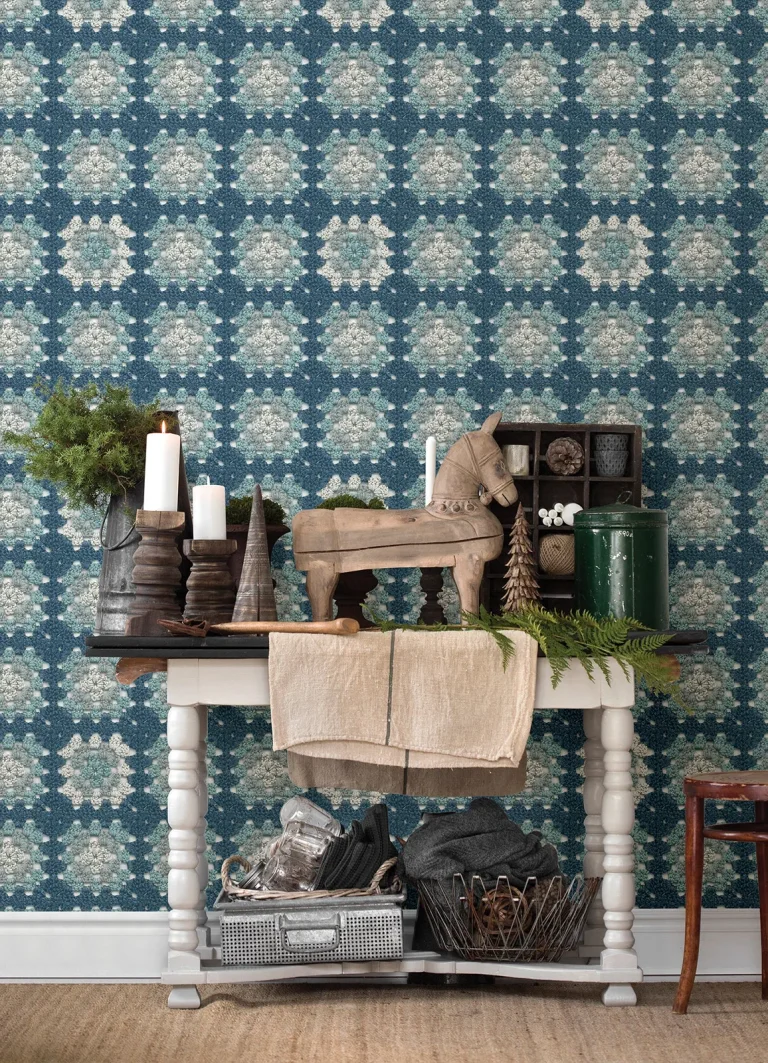 Chesapeake Maud Crochet Geometric Wallpaper - Blue — Ảnh 4