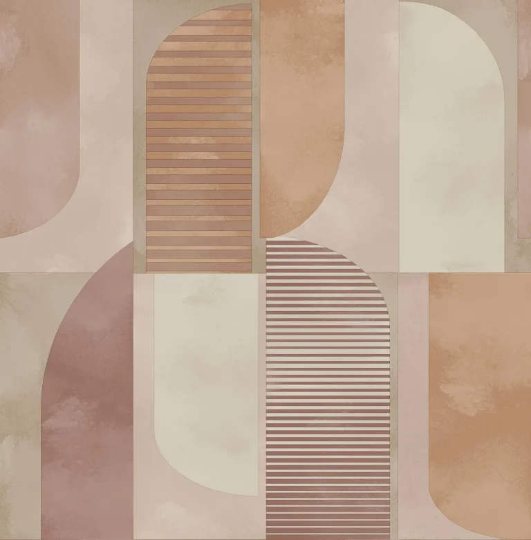 Otto Abstract Geometric Wallpaper - Terracotta