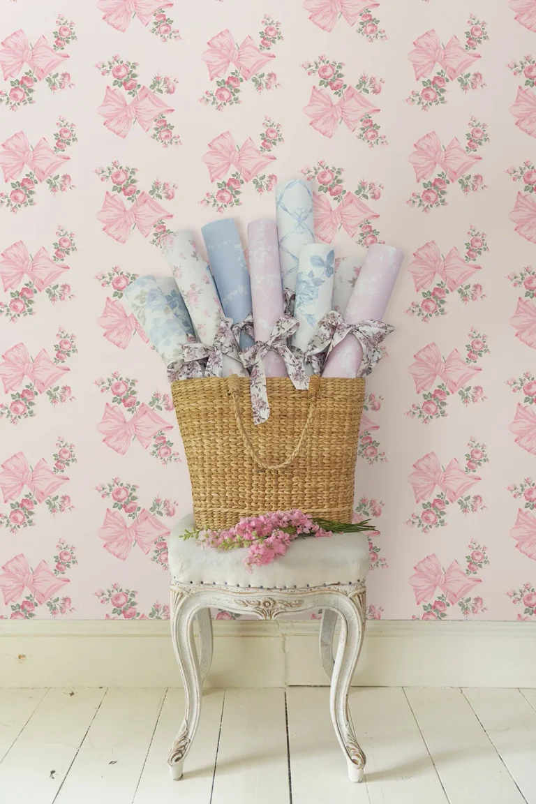 LoveShackFancy Rosa Beaux Large Bow Spot Wallpaper - Pink — Ảnh 5